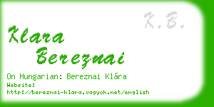 klara bereznai business card